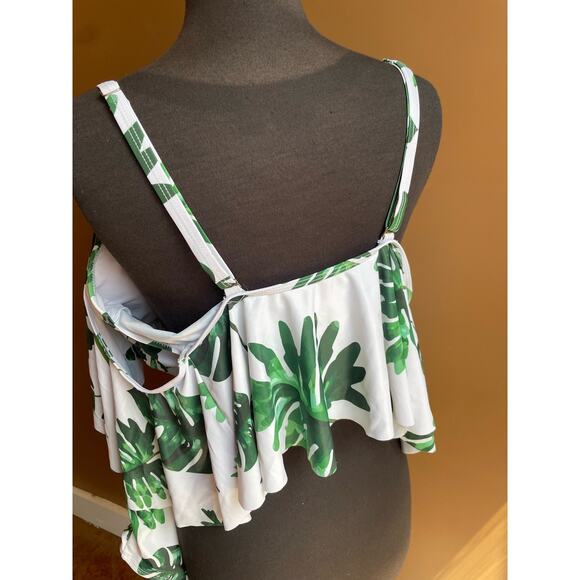 NWOT Women's Plus Size 20W 2 Piece Bathing Swim Suit Tropical Palm Tree - Picture 5 of 7